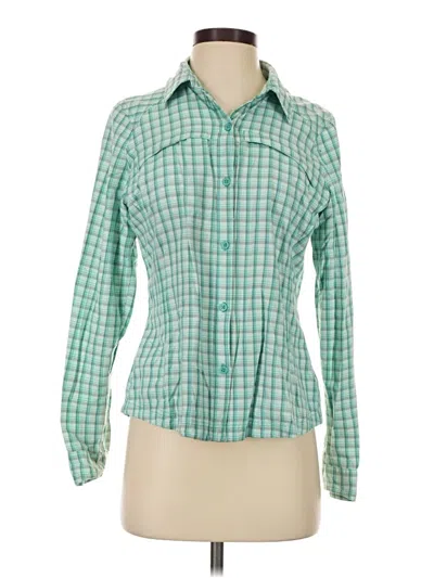 Pre-owned Columbia Long Sleeve Polo Shirt In Green