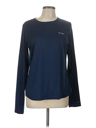 Pre-owned Columbia Long Sleeve Top Blue Crew Neck Tops