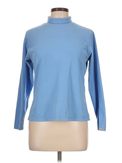 Pre-owned Columbia Long Sleeve Top Blue Turtleneck Tops