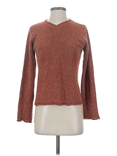 Pre-owned Columbia Long Sleeve Top Brown Crew Neck Tops