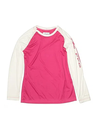 Pre-owned Columbia Kids' Long Sleeve Top Pink Crew Neck Tops