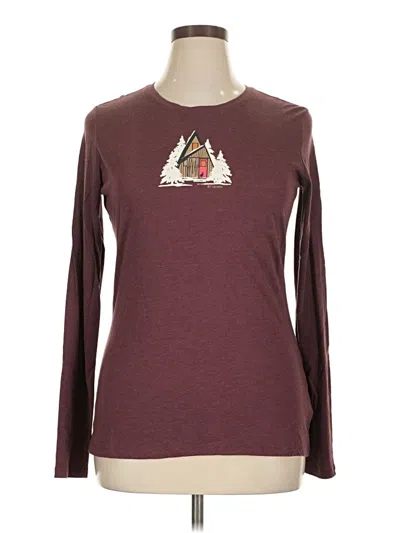 Pre-owned Columbia Long Sleeve T-shirt In Burgundy