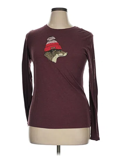 Pre-owned Columbia Long Sleeve T-shirt In Burgundy