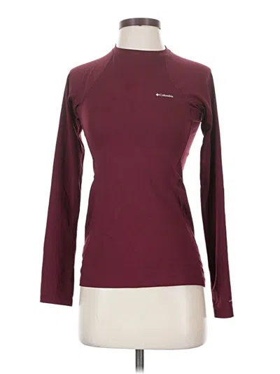 Pre-owned Columbia Long Sleeve T-shirt In Burgundy