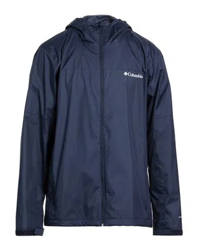 Columbia Man Jacket Navy Size Xxl Recycled Polyester In Blue