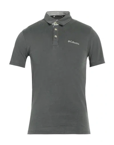 Columbia Man Polo Shirt Lead Size S Modal, Polyester, Cotton In Grey