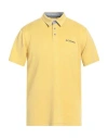 Columbia Man Polo Shirt Yellow Size L Modal, Polyester, Cotton