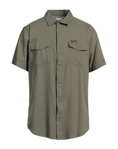 Columbia Man Shirt Military Green Size S Polyester