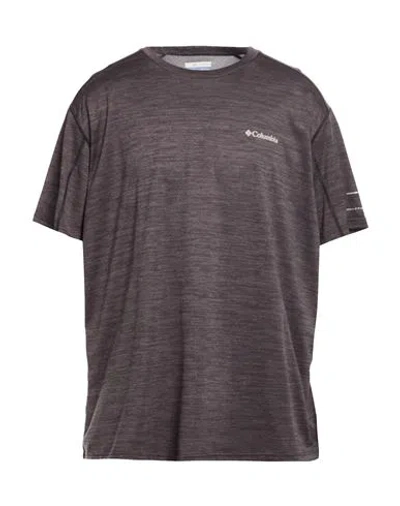Columbia Man T-shirt Charcoal Size Xxl Polyester In Brown