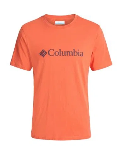 Columbia Man T-shirt Orange Size M Organic Cotton In Animal Print