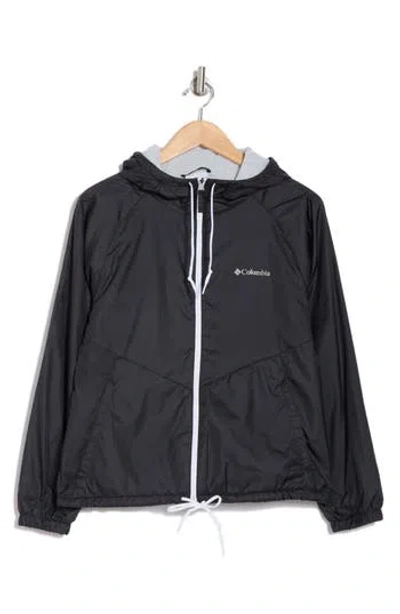 Columbia May Valley Ii Lined Windbreaker Jacket In Black/cirrus Grey