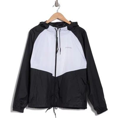 Columbia May Valley Ii Water Repellent Windbreaker Jacket In Black/white