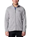 Columbia Men's Alto Pass Textured Knit Sweater Fleece Zip-front Jacket In City Grey Heather