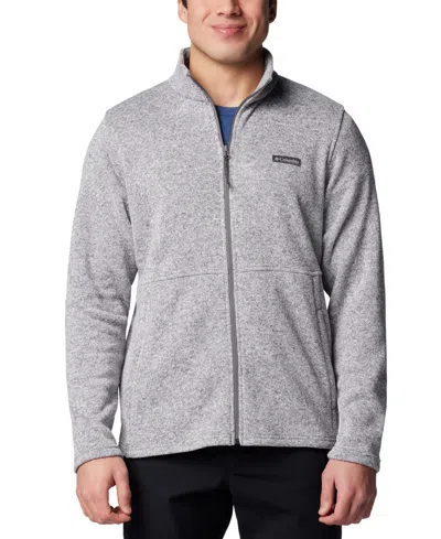 Columbia Men's Alto Pass Textured Knit Sweater Fleece Zip-front Jacket In City Grey Heather