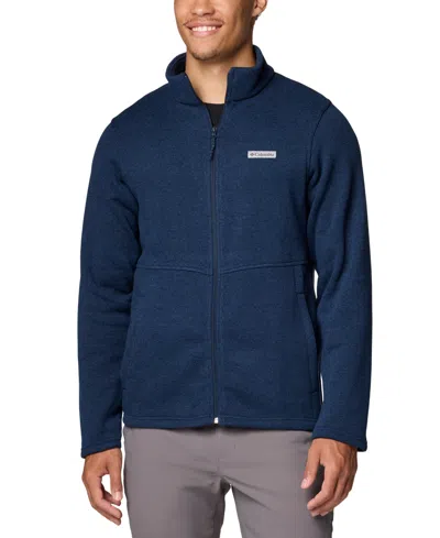 Columbia Men's Alto Pass Textured Knit Sweater Fleece Zip-front Jacket In Collegiate Navy