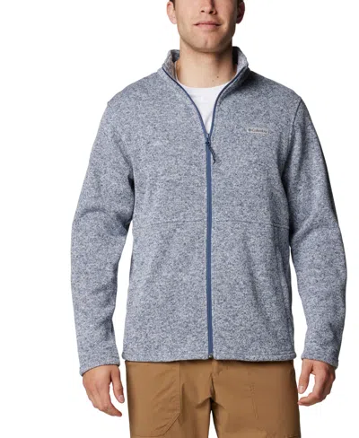Columbia Men's Alto Pass Textured Knit Sweater Fleece Zip-front Jacket In Dark Mount