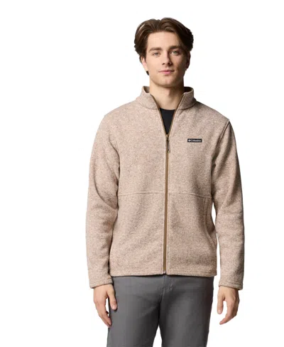 Columbia Men's Alto Pass Textured Knit Sweater Fleece Zip-front Jacket In Delta Heat