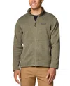 Columbia Men's Alto Pass Textured Knit Sweater Fleece Zip-front Jacket In Stone Green