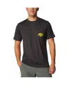 Columbia Men's Black Iowa Hawkeyes Tech Trail Omni-wick T-shirt In Black