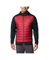 Columbia Men's Black/garnet South Carolina Gamecocks Out-shield Hybrid Full-zip Hoodie Jacket In Black,garnet
