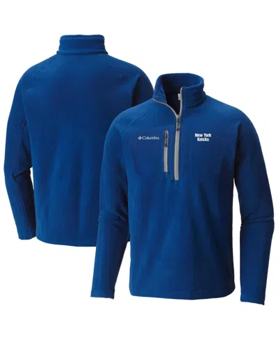 Columbia Men's Blue New York Knicks Fast Trek Iii Half-zip Fleece Pullover Sweatshirt In Multi