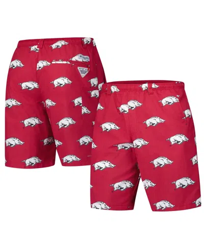 Columbia Cardinal Arkansas Razorbacks Pfg Backcast™ Iii Omni-shade™ Shorts In Purple