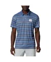 Columbia Men's Carolina Blue North Carolina Tar Heels Pfg Super Terminal Tackle Omni-shade Stripe Polo Shirt In Light Blue