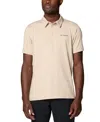 Columbia Men's Carter Short Sleeve Performance Crest Polo In Ancient Fossil