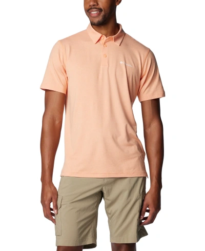 Columbia Men's Carter Short Sleeve Performance Crest Polo In Apricot Fizz