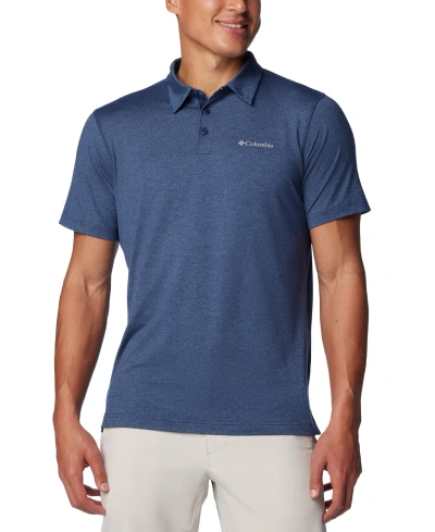 Columbia Men's Carter Short Sleeve Performance Crest Polo In Collegiate Navy