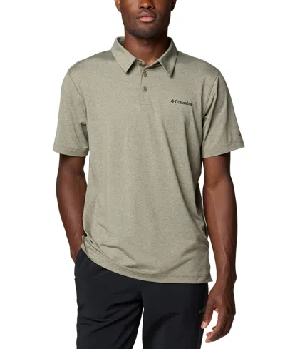 Columbia Men's Carter Short Sleeve Performance Crest Polo In Stone Green