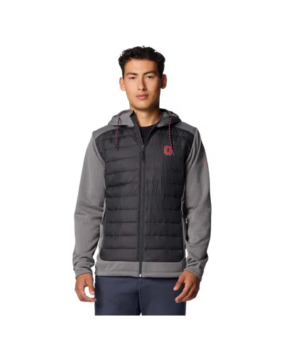 Columbia Men's Charcoal/gray Ohio State Buckeyes Out-shield Hybrid Full-zip Hoodie Jacket In Charcoal,gray