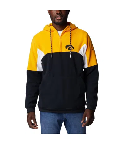 Columbia Men's  Black Iowa Hawkeyes Lodge Quarter-zip Hoodie