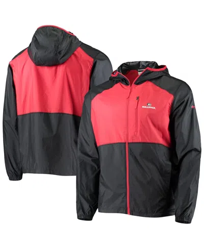 Columbia Men's  Black, Red Georgia Bulldogs Flash Forward Hoodie Full-zip Lightweight Windbreaker In Black,red