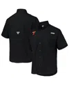 Columbia Black Tennessee Volunteers Pfg Tamiami Omni-shade Button-down Shirt In Black