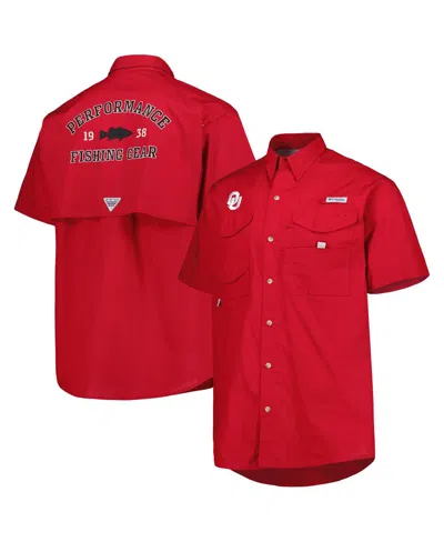 Columbia Men's  Crimson Oklahoma Sooners Bonehead Button-up Shirt
