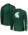 Columbia Men's  Green Michigan State Spartans Pfg Terminal Tackle Omni-shade Raglan Long Sleeve T-shi In Green