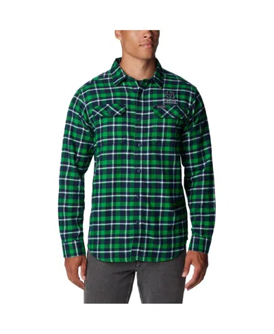 Columbia Men's  Green Notre Dame Fighting Irish Flare Gun Flannel Long Sleeve Shirt