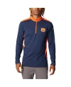 Shop Columbia Men's  Navy Auburn Tigers Tech Trail Omni-shade Quarter-zip Top