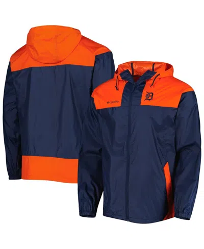 Columbia Men's  Navy, Orange Detroit Tigers Omni-shade Flash Forward Challenger Full-zip Windbreaker