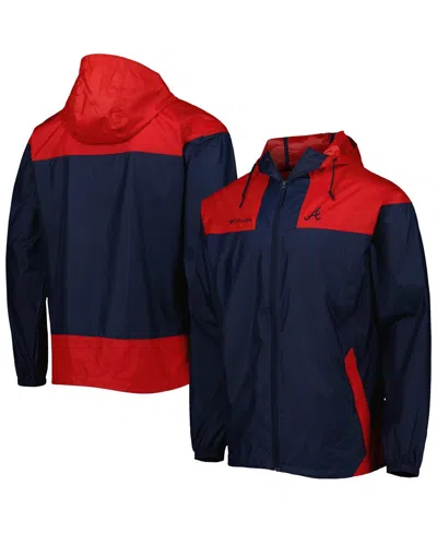 Columbia Men's  Navy, Red Atlanta Braves Omni-shade Flash Forward Challenger Full-zip Windbreaker Jac