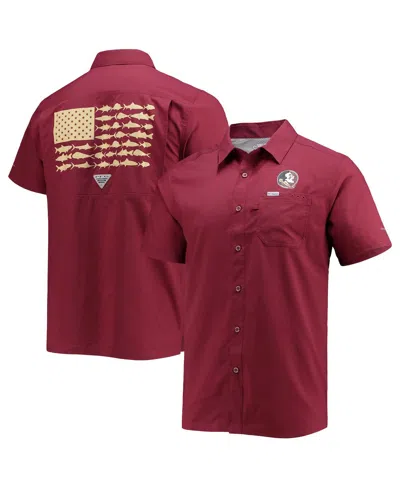Columbia Men's  Pfg Garnet Florida State Seminoles Slack Tide Camp Button-up Shirt