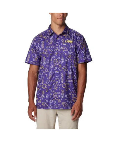 Columbia Men's  Purple Lsu Tigers Super Slack Tide Omni-wick Button-up Shirt