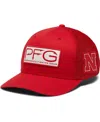 Columbia Men's  Scarlet Nebraska Huskers Pfg Hooks Flex Hat In Scarlet