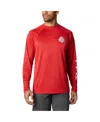 Columbia Men's  Scarlet Ohio State Buckeyes Terminal Tackle Omni-shade Raglan Long Sleeve T-shirt In Scarlet