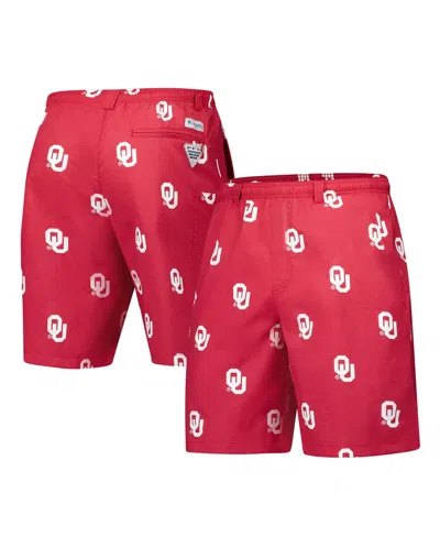 Columbia Men's Crimson Oklahoma Sooners Pfg Backcast Iii Omni-shade Shorts In Red