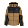 Columbia Hooded Puffer Jacket In Delta/black