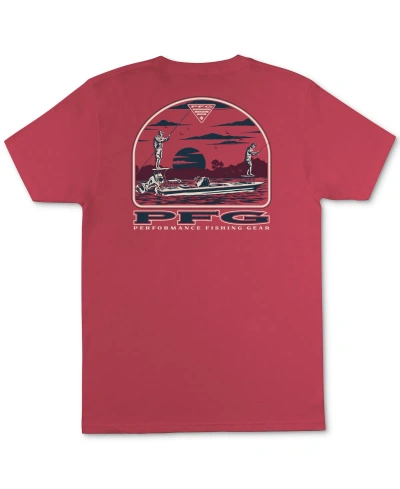 Columbia Men's Forem Pfg Fishermen Graphic T-shirt In Sunset Red