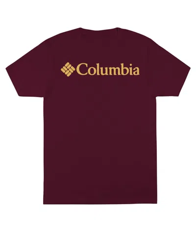 Columbia Men's Franchise Short Sleeve T-shirt In Rich Wine,golden Nugget