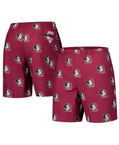 Columbia Men's Garnet Florida State Seminoles Pfg Backcast Iii Omni-shade Shorts In Burgundy